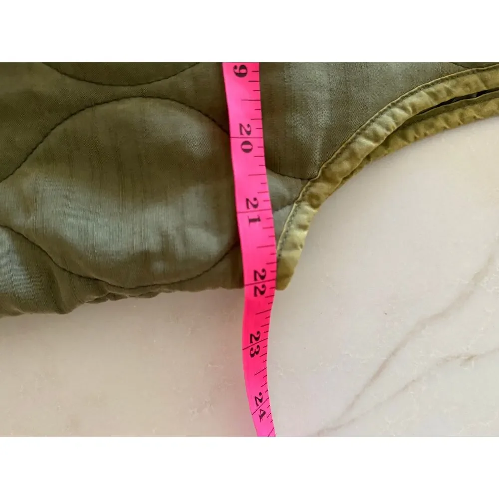 Free People We The Free Billy Quilted Military Vest- Army Olive Green size M - Picture 5 of 6